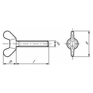 Flügelschrauben M 4 x 30 mm, glanzverzinkt