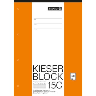 Kieser Block A4 Nr 15C kariert, 50 Blatt