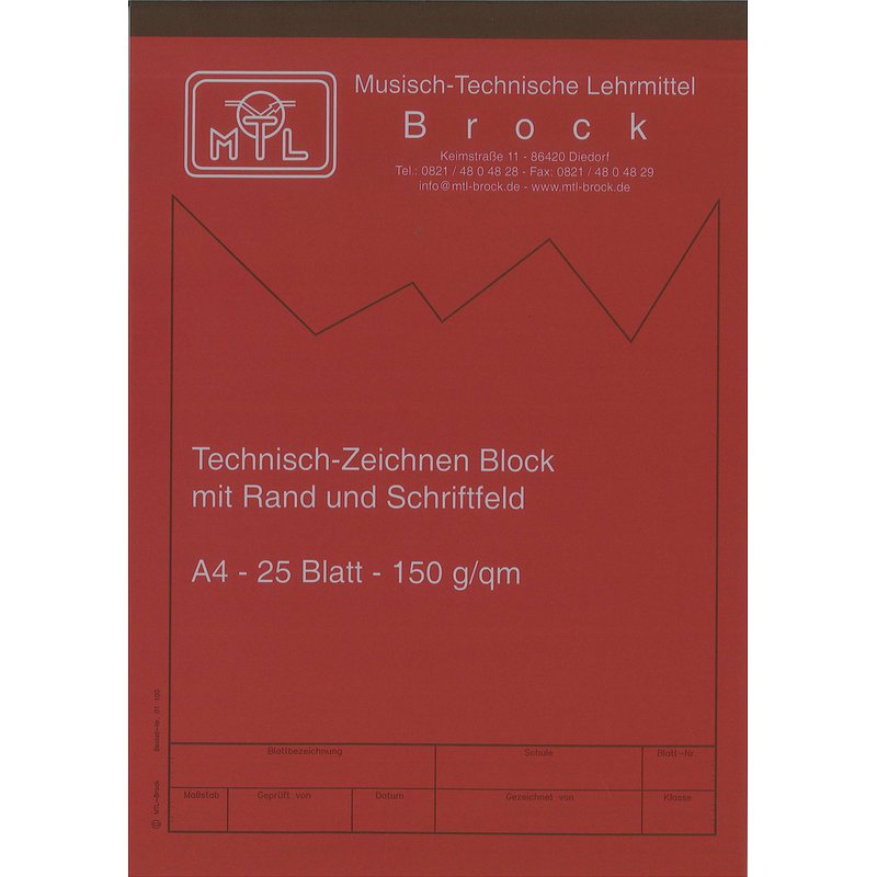 Technischer Zeichenblock TZ Block mit Rand und Schriftfeld in A3 oder A4 wählbar 